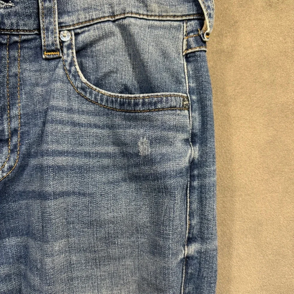 True‎ Religion Jeans Mens 34 Blue Distressed Horseshoe Flap Pocket Excellent